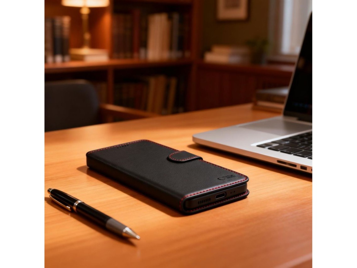Funda tipo cartera Tech-Protect para Samsung Galaxy S26 - Negra y roja