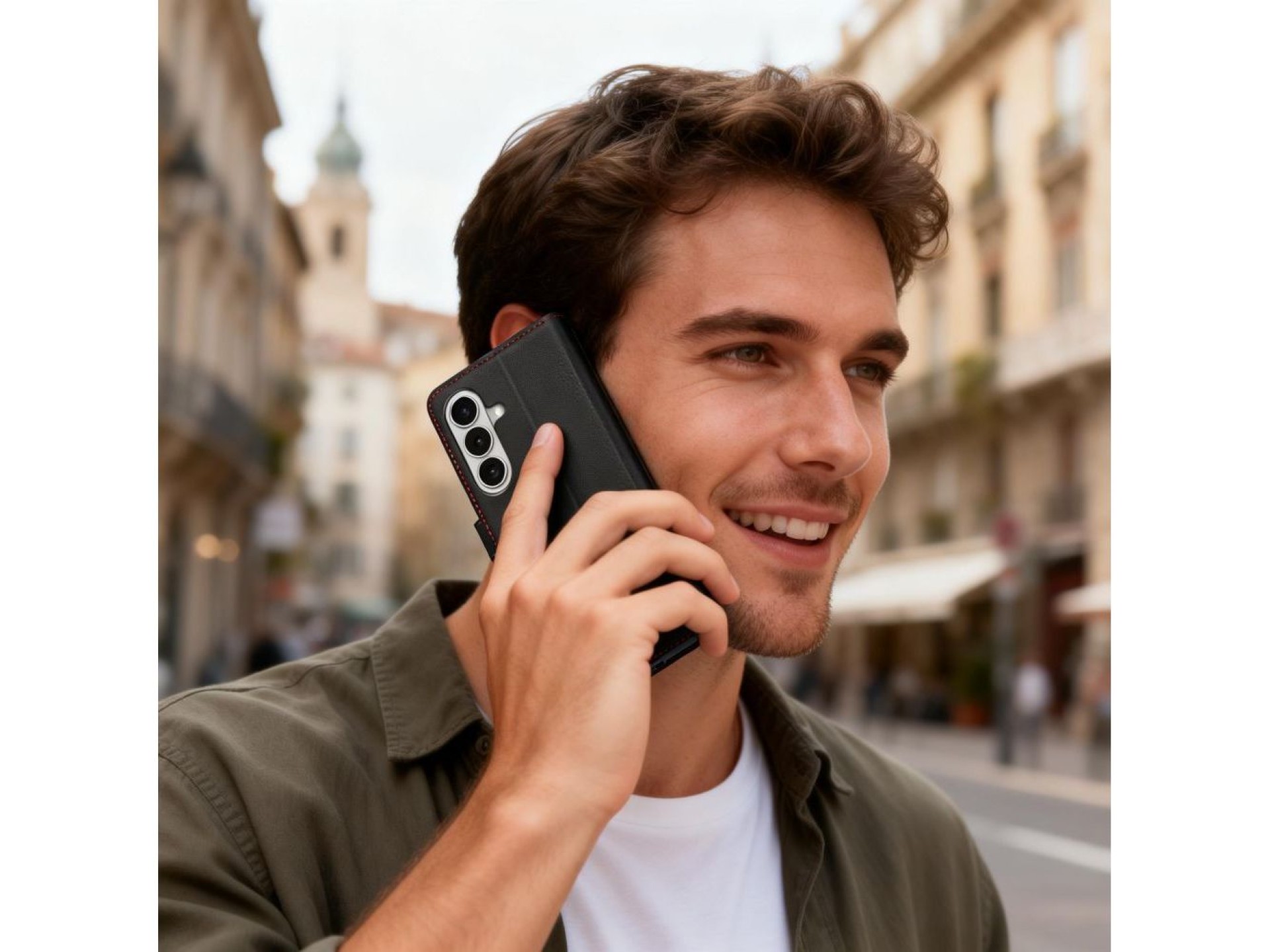 Funda tipo cartera Tech-Protect para Samsung Galaxy S26 - Negra y roja