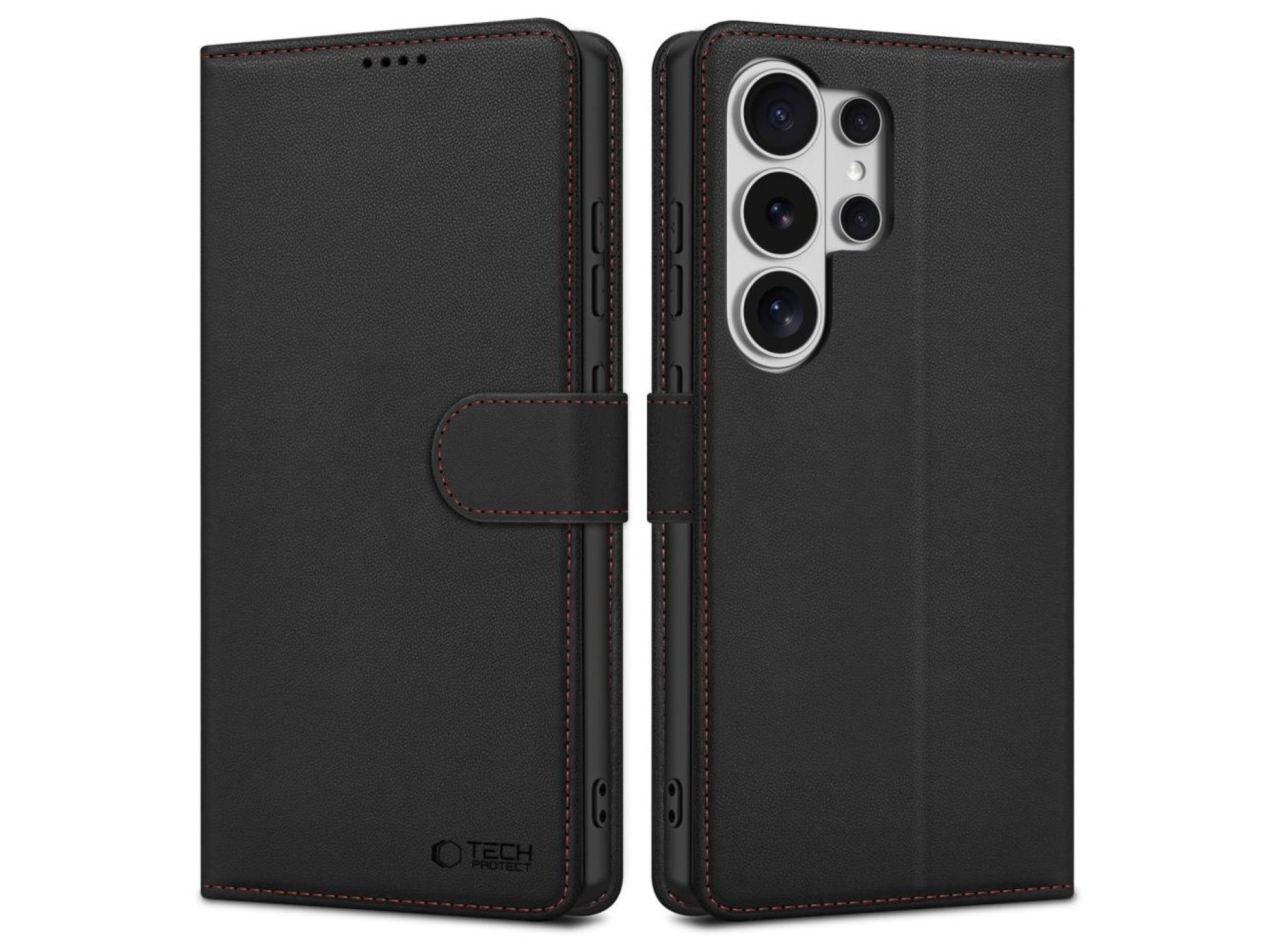 Funda tipo cartera Tech-Protect para Samsung Galaxy S26 Ultra - Negro y rojo