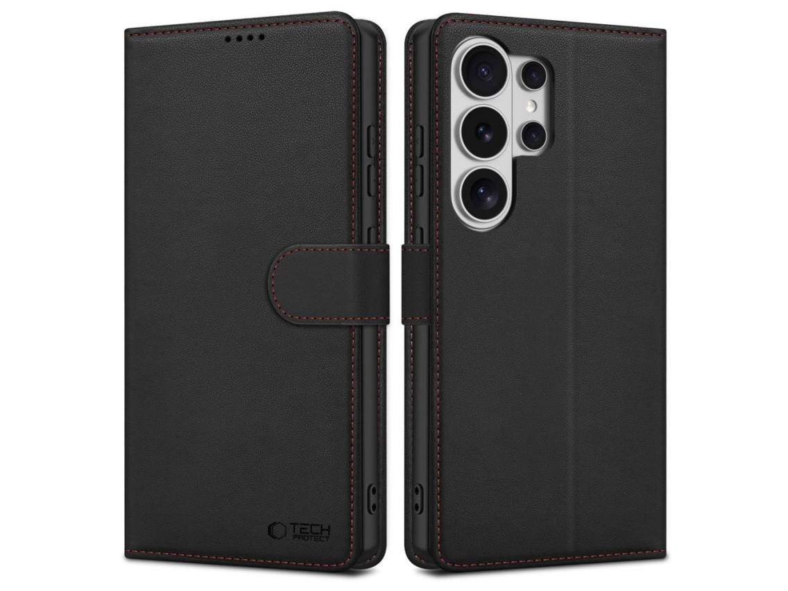Funda tipo cartera Tech-Protect para Samsung Galaxy S26 Ultra - Negro y rojo