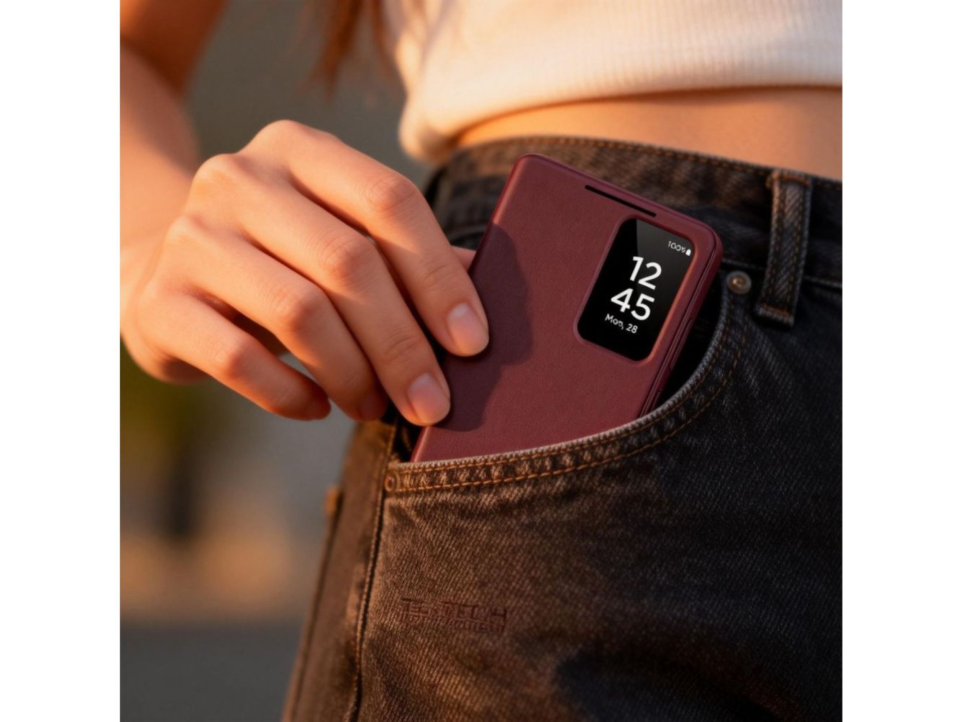 Funda tipo cartera Tech-Protect para Samsung Galaxy S26+ - Burdeos