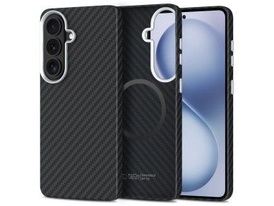 Tech-Protect Ion Carbon MagSafe Case for Samsung Galaxy S26 - Black and Silver Tech-Protect Ion Carbon MagSafe Case for Samsung Galaxy S26 - Black and Silver