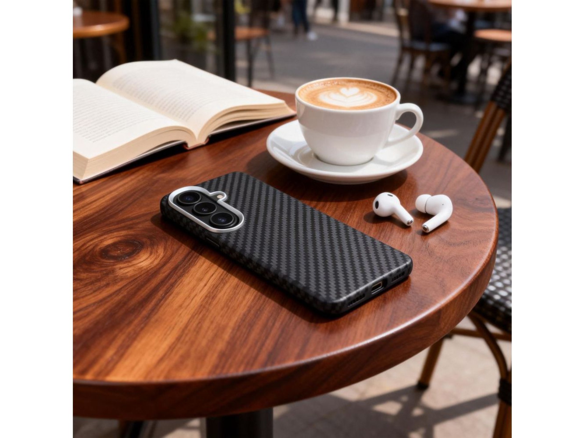 Tech-Protect Ion Carbon MagSafe Case for Samsung Galaxy S26 - Black and Silver