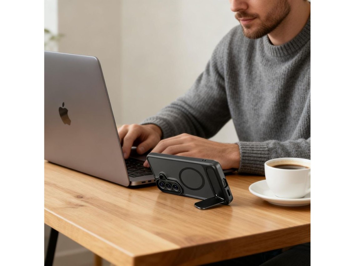 Tech-Protect MagRack MagSafe Case for Samsung Galaxy S26 - Matte Black