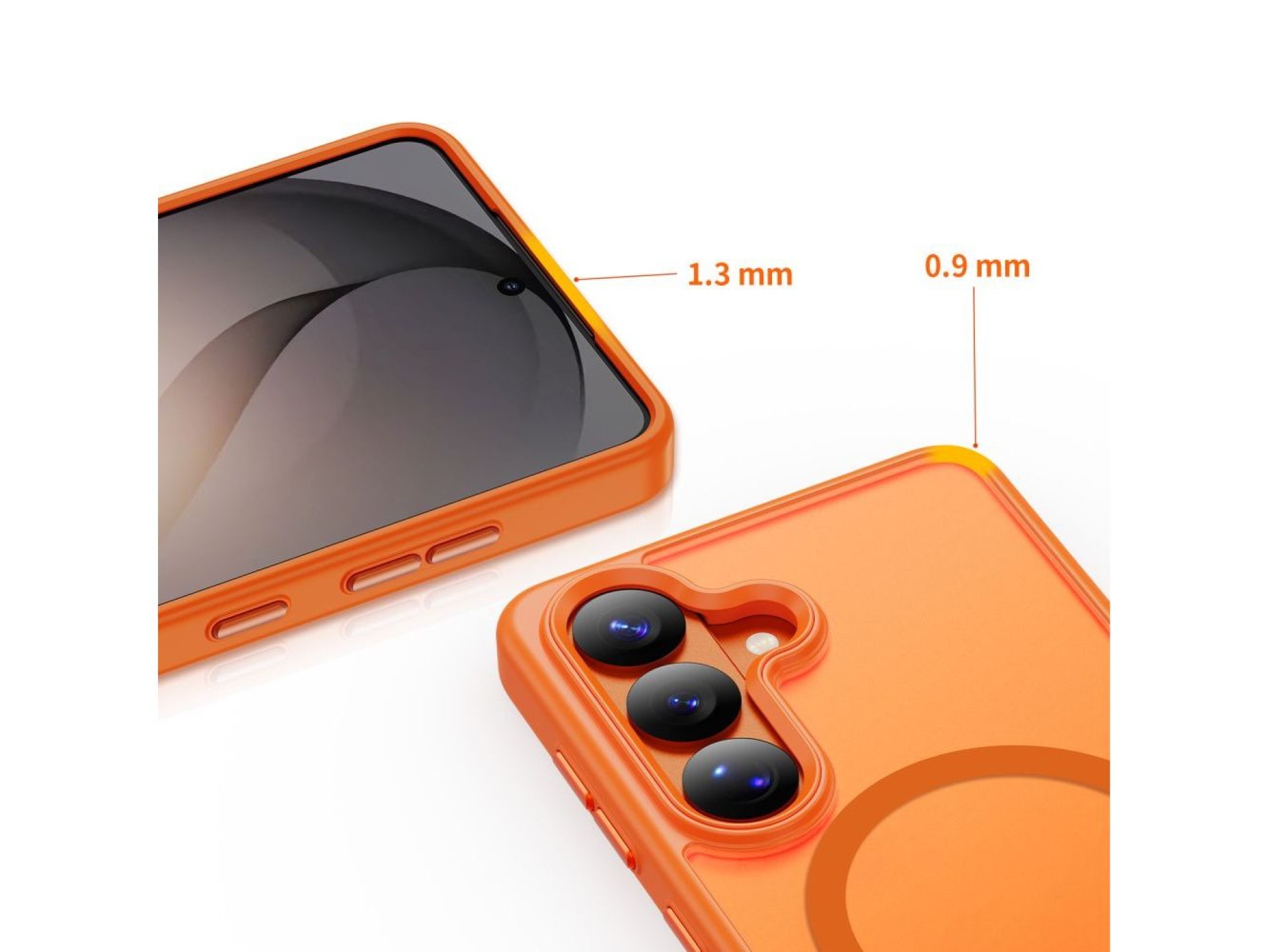 Tech-Protect Magmat MagSafe Case for Samsung Galaxy S26 - Orange Matte