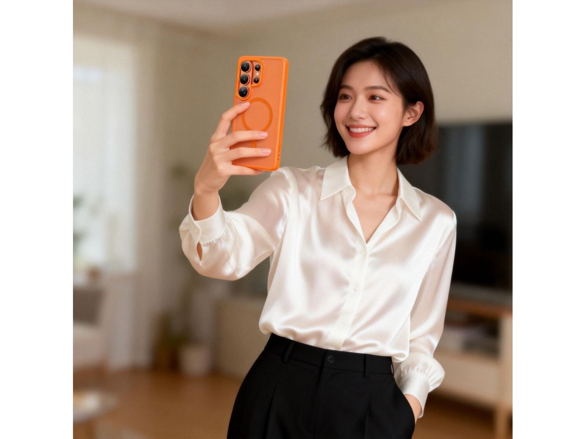 Tech-Protect Magmat MagSafe Case for Samsung Galaxy S26 - Orange Matte