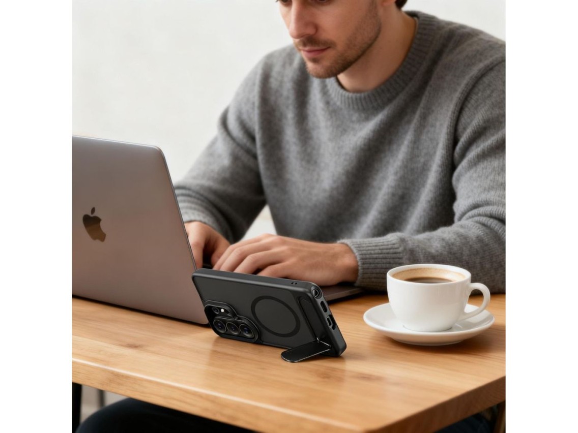 Capa Tech-Protect MagRack MagSafe para Samsung Galaxy S26 Ultra - Preto Fosco