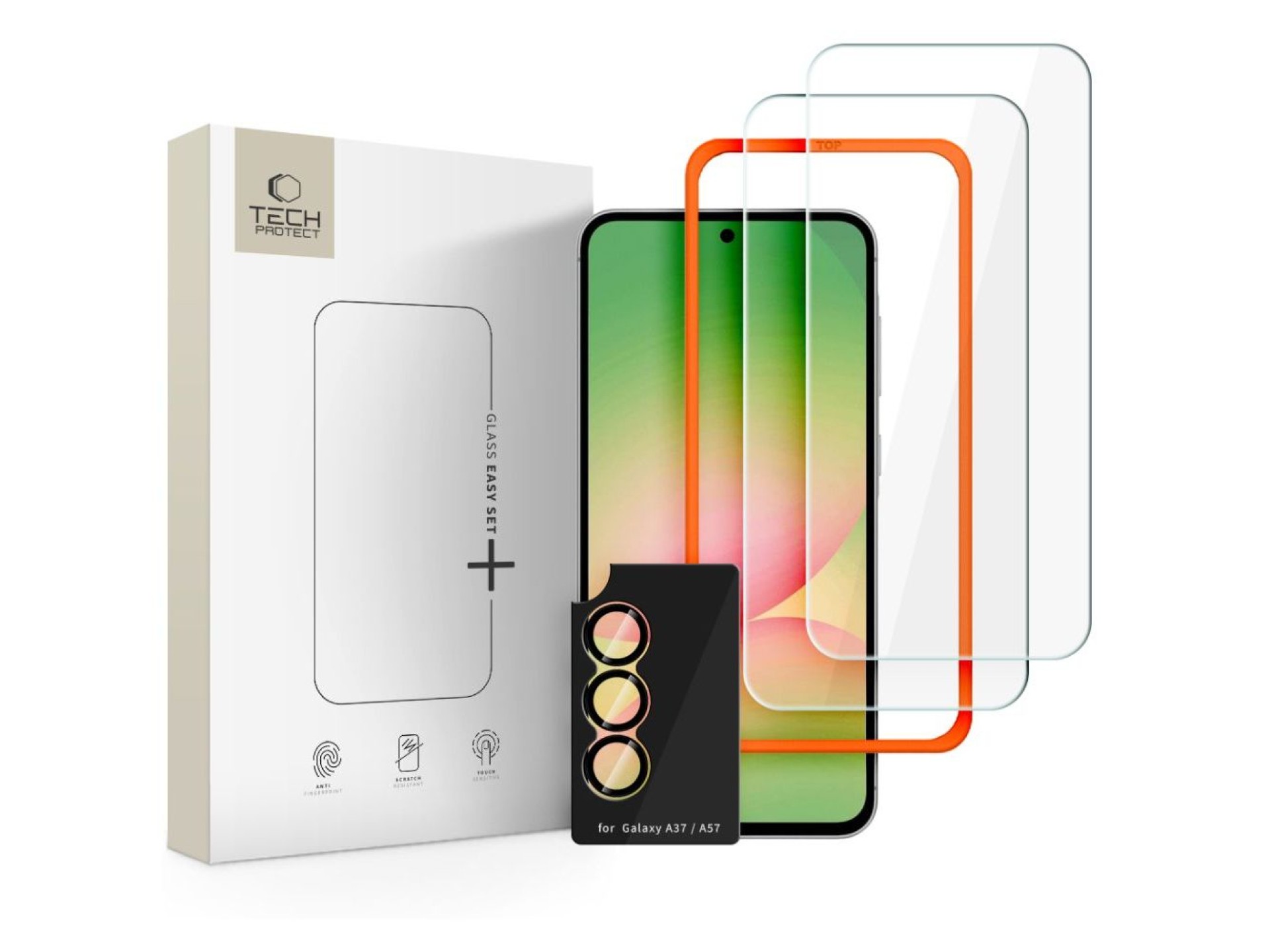 Tech-Protect Easy Set+ 3-Pack Tempered Glass for Samsung Galaxy A57 5G