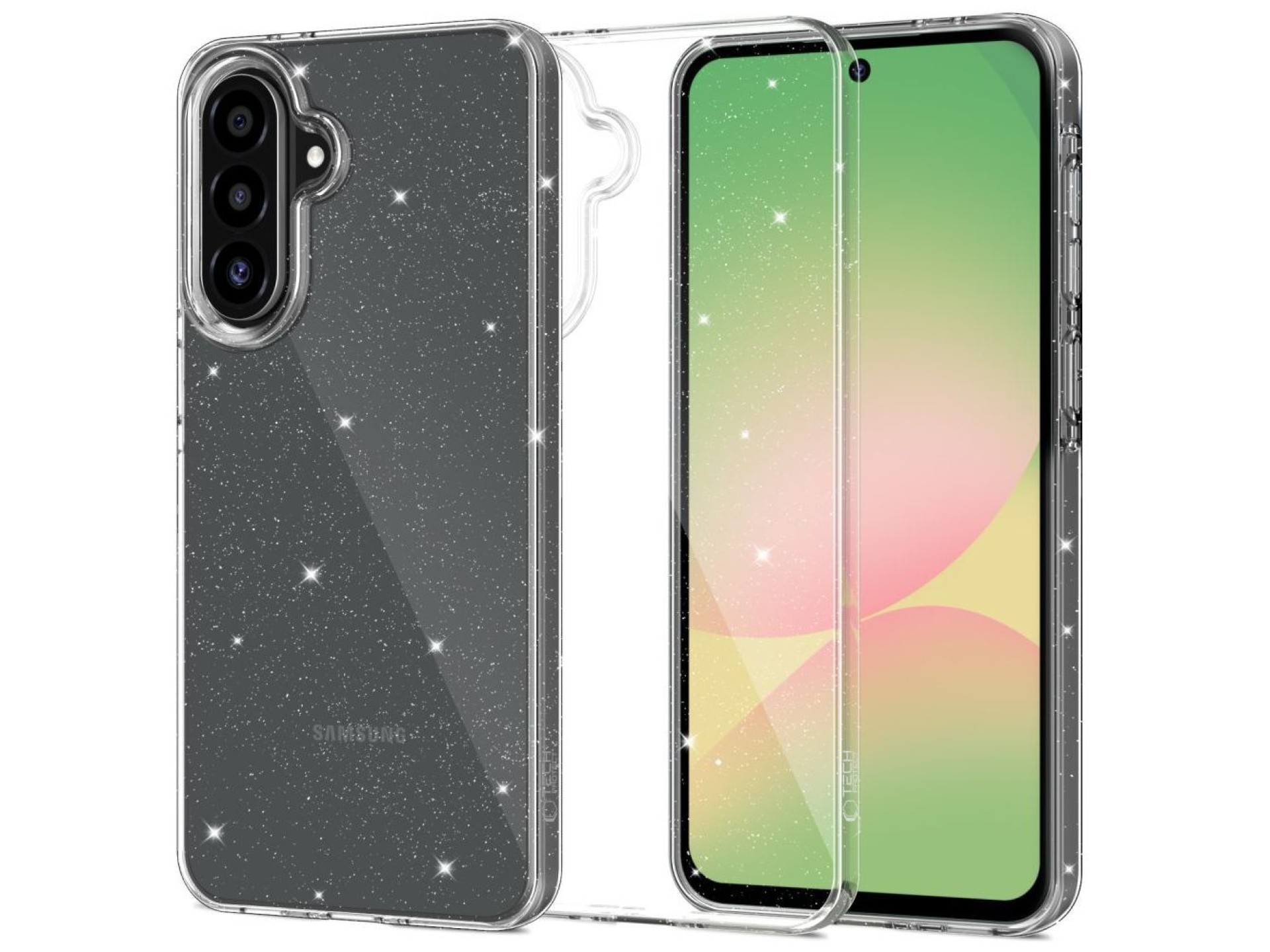 Capa Tech-Protect FlexAir para Samsung Galaxy A57 5G - Glitter transparente