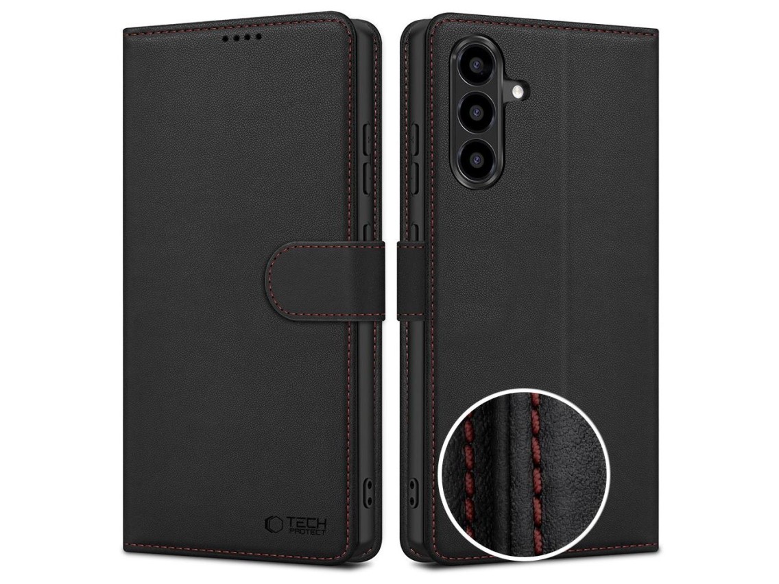 Tech-Protect Wallet Case for Samsung Galaxy A57 5G - Black and Red
