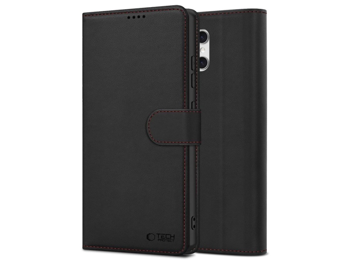 Tech-Protect Wallet Case for Samsung Galaxy A57 5G - Black and Red