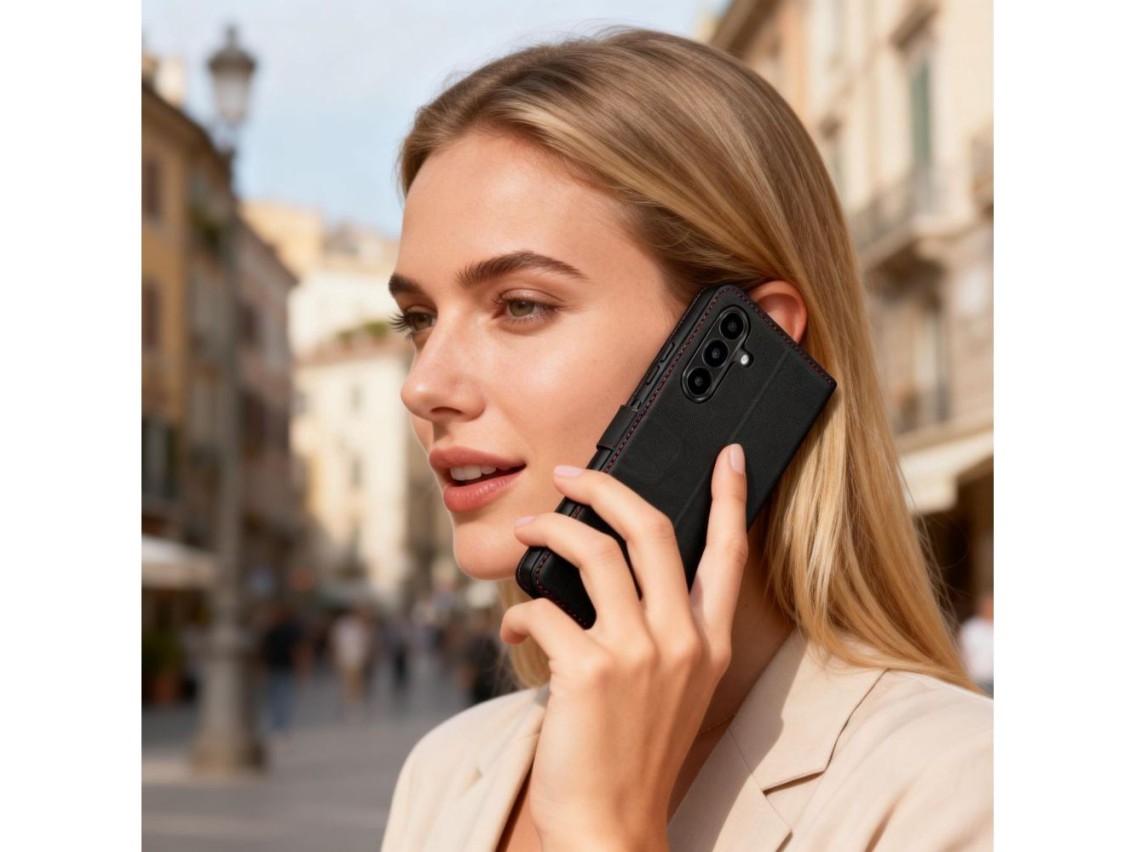 Tech-Protect Wallet Case for Samsung Galaxy A57 5G - Black and Red