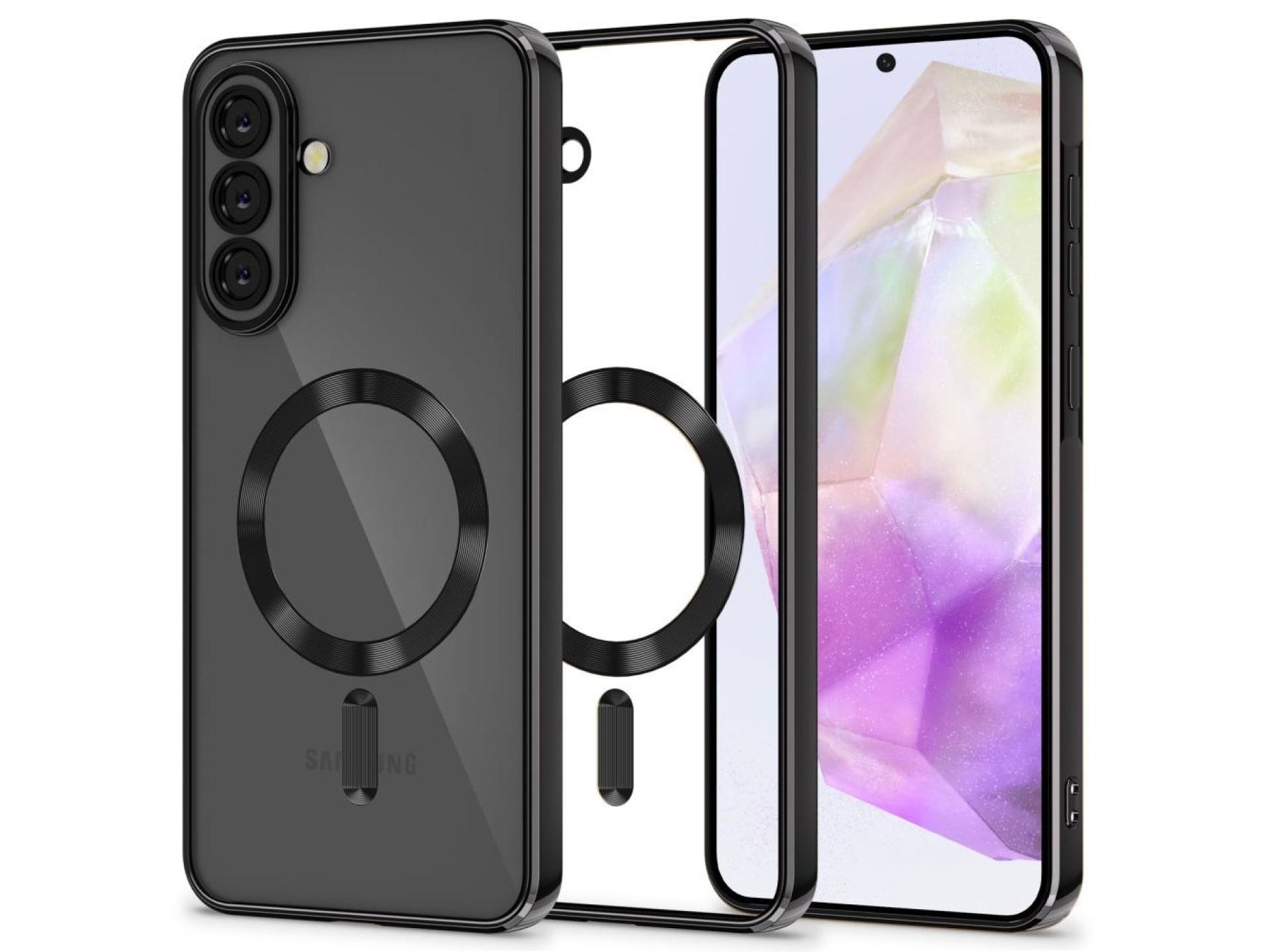 Funda MagSafe Tech-Protect MagFlex para Samsung Galaxy A37 5G - Negro transparente
