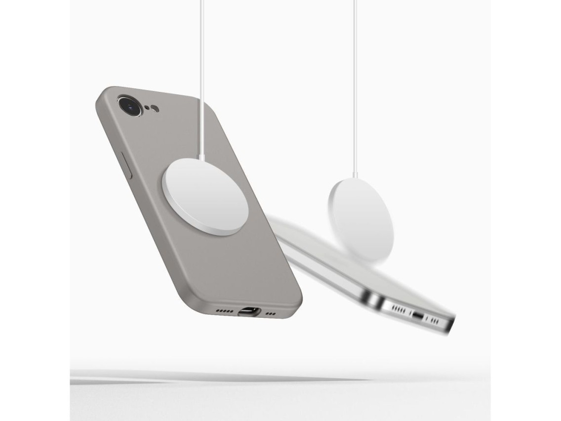 Funda de silicona MagSafe Tech-Protect para iPhone 16E/17E - Gris