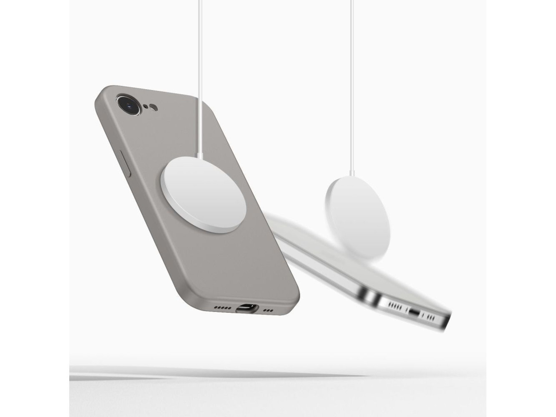 Funda de silicona MagSafe Tech-Protect para iPhone 16E/17E - Gris