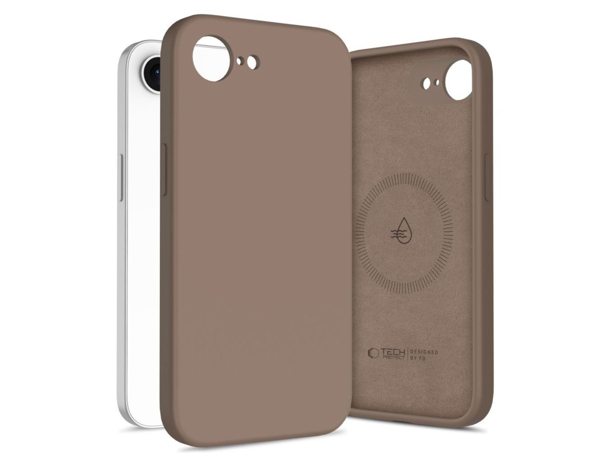 Capa de silicone Tech-Protect MagSafe para iPhone 16E / 17E - Marrom