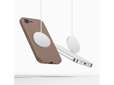 Capa de silicone Tech-Protect MagSafe para iPhone 16E / 17E - Marrom