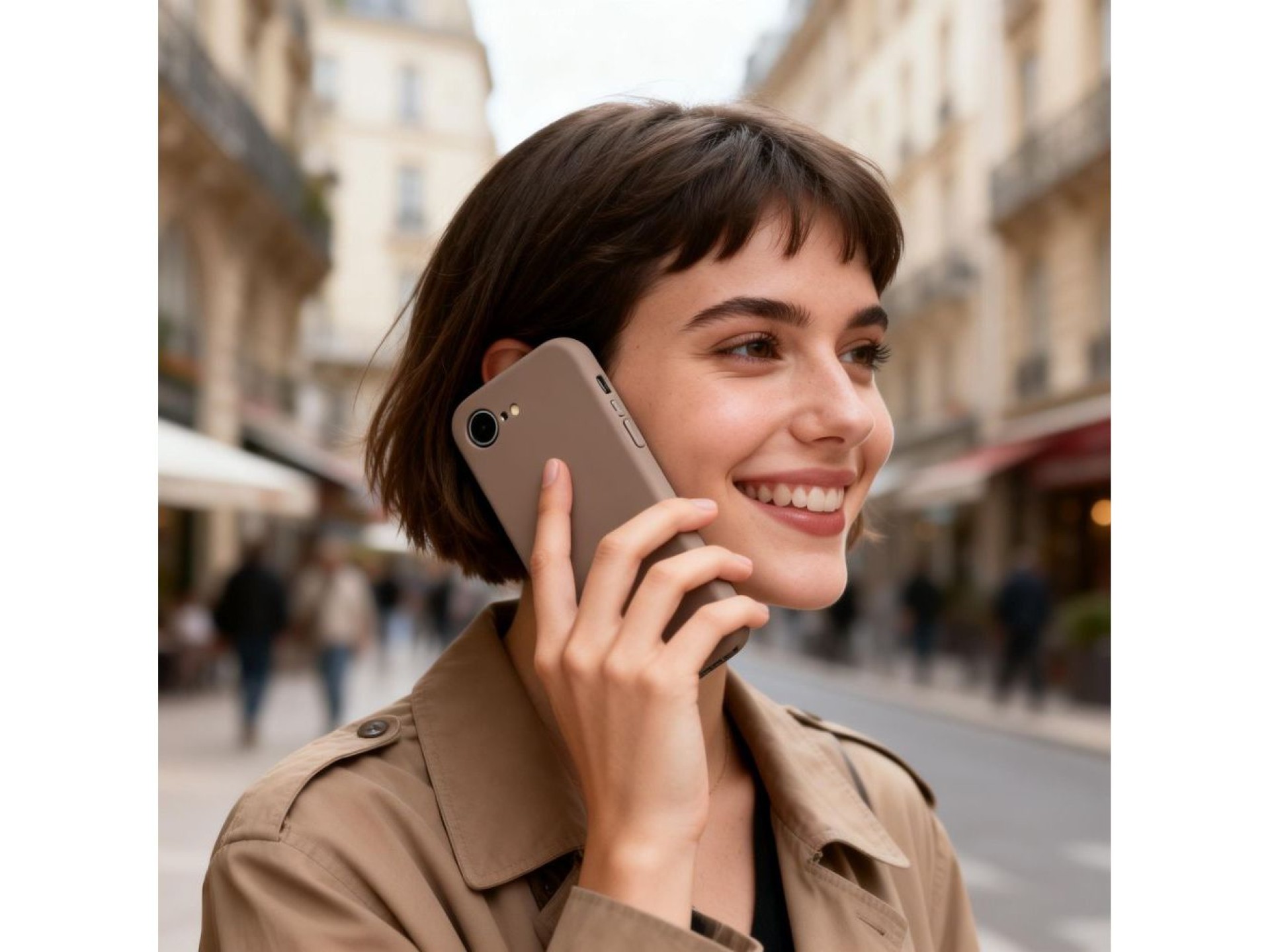 Capa de silicone Tech-Protect MagSafe para iPhone 16E / 17E - Marrom