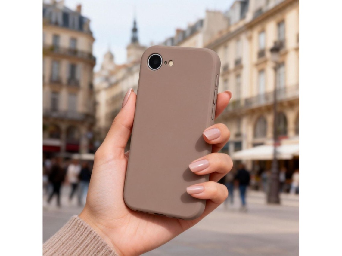 Capa de silicone Tech-Protect MagSafe para iPhone 16E / 17E - Marrom