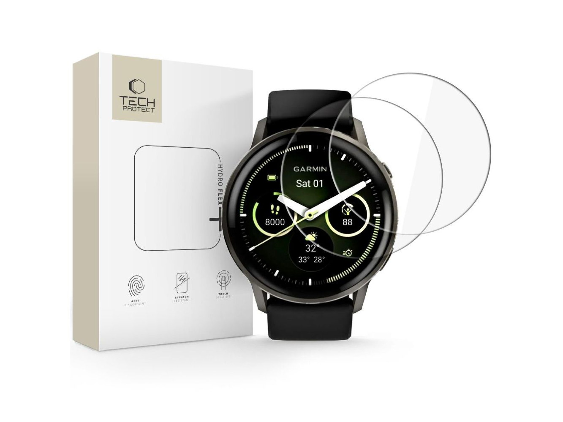 Película de hidrogel Tech-Protect Hydro flex+ (pacote com 2) para Garmin Venu 45mm