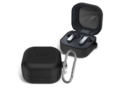 Funda de silicona Tech-Protect con gancho para Samsung Galaxy Buds 4/4 Pro - Negra Funda de silicona Tech-Protect con gancho para Samsung Galaxy Buds 4/4 Pro - Negra