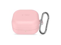 Capa protetora de silicone Tech-Protect com gancho para Samsung Galaxy Buds 4 / 4 Pro - Rosa Capa protetora de silicone Tech-Protect com gancho para Samsung Galaxy Buds 4 / 4 Pro - Rosa