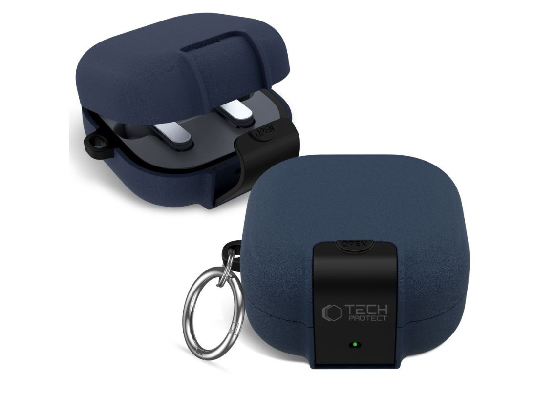 Tech-Protect Slim Hook Case for Samsung Galaxy Buds 4 / 4 Pro - Navy Blue