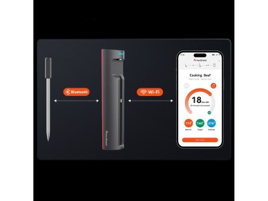 Termômetro de cozinha inteligente Meatmeet Pro com aplicativo Bluetooth, para churrasqueira, forno e Termômetro de cozinha inteligente Meatmeet Pro com aplicativo Bluetooth, para churrasqueira, forno e