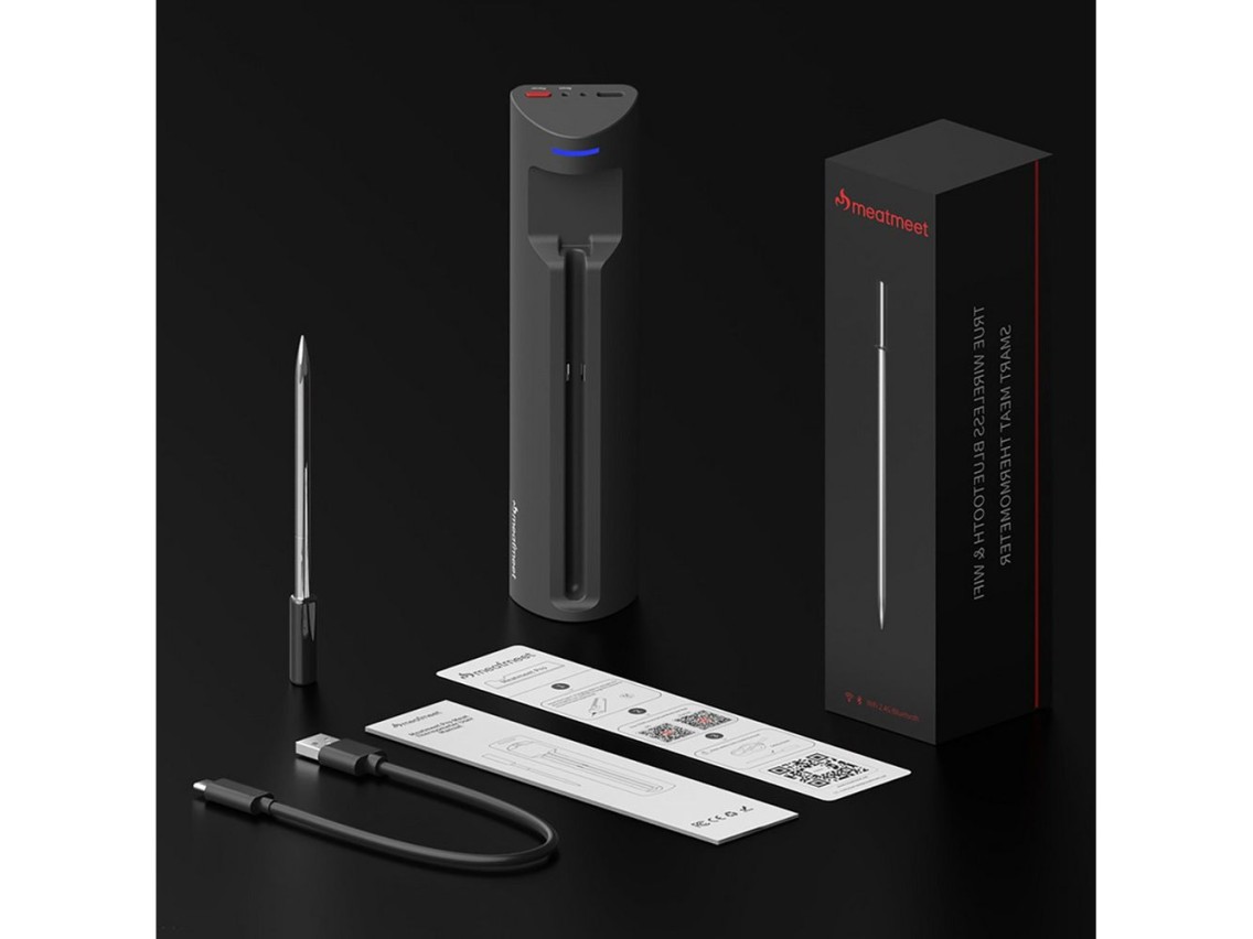 Termómetro de cocina inteligente Meatmeet Pro con aplicación Bluetooth, para parrilla, horno y ahuma