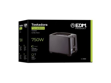 Torradeira 750w ranhura dupla black design edm
