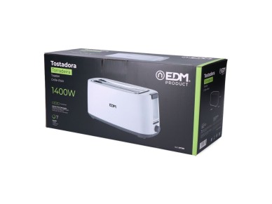 White design edm double long slot toaster 1400w