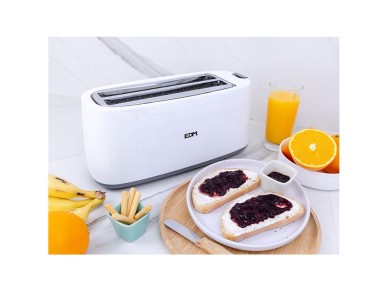 White design edm double long slot toaster 1400w