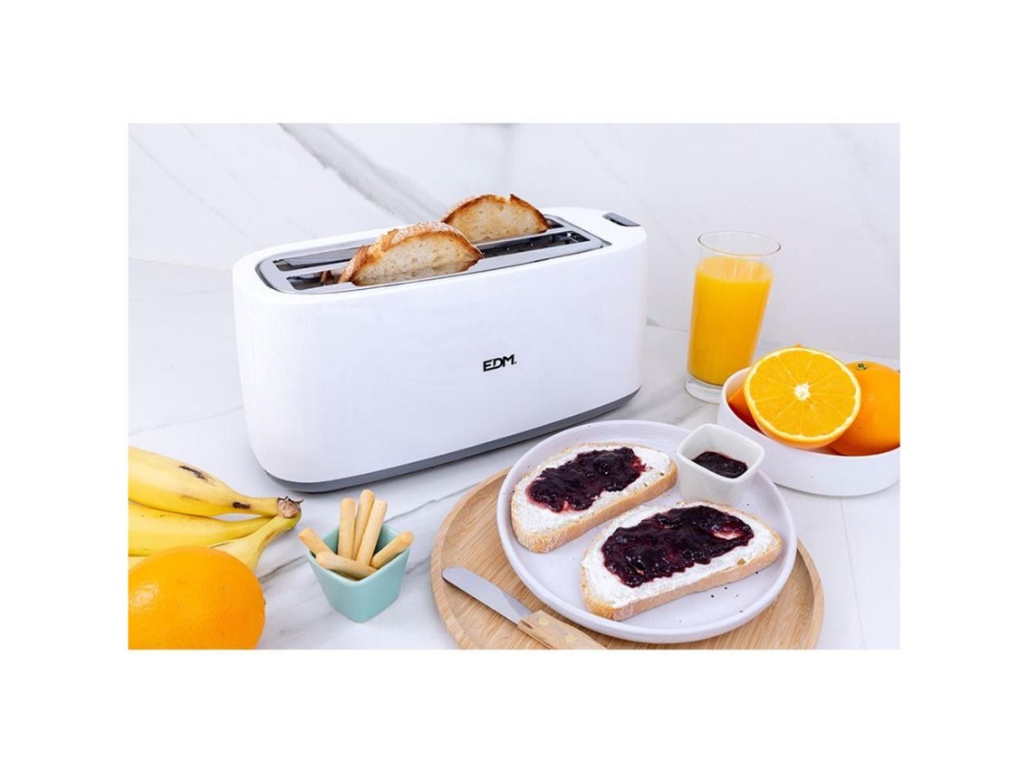 White design edm double long slot toaster 1400w
