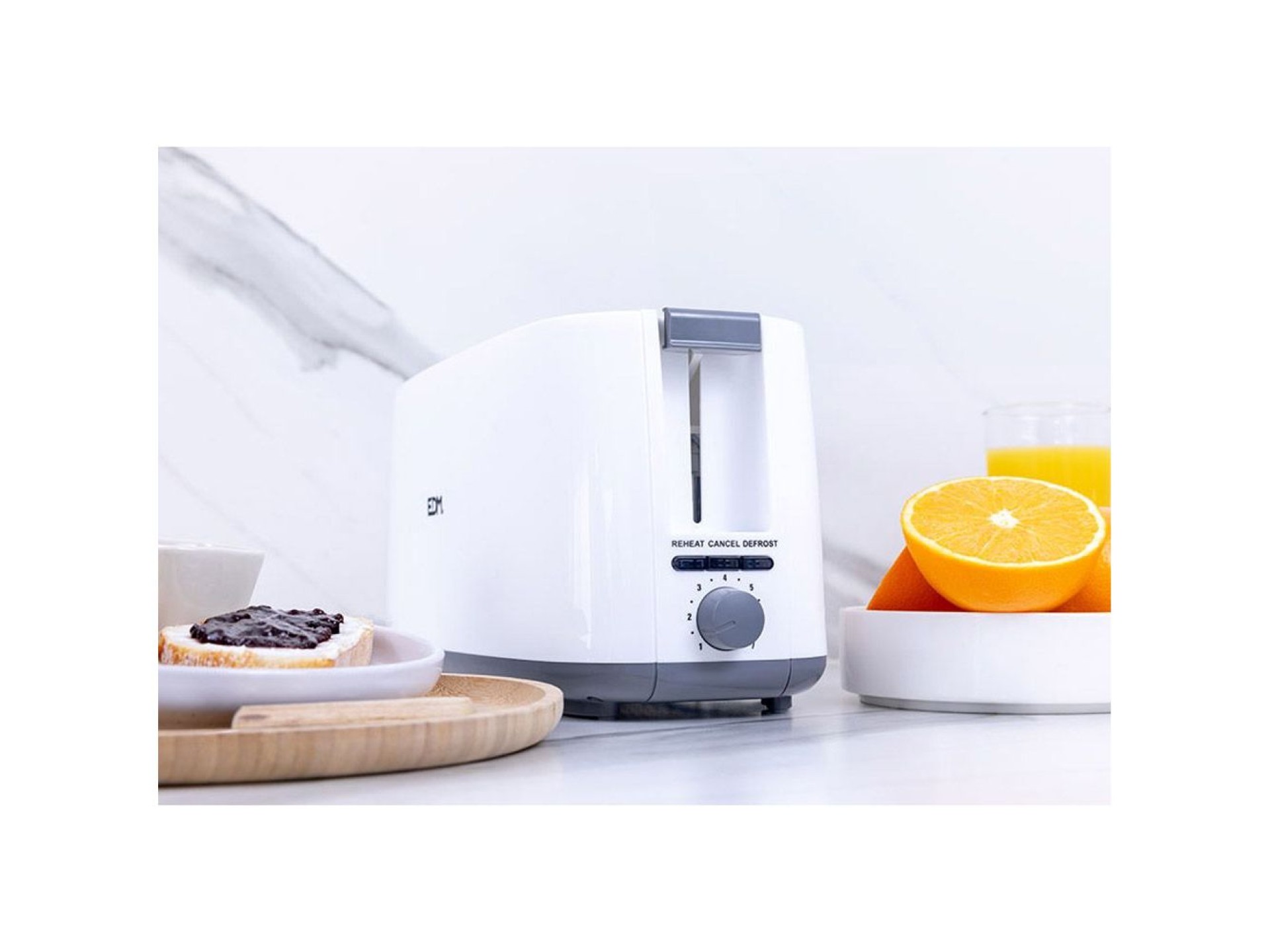 White design edm double long slot toaster 1400w