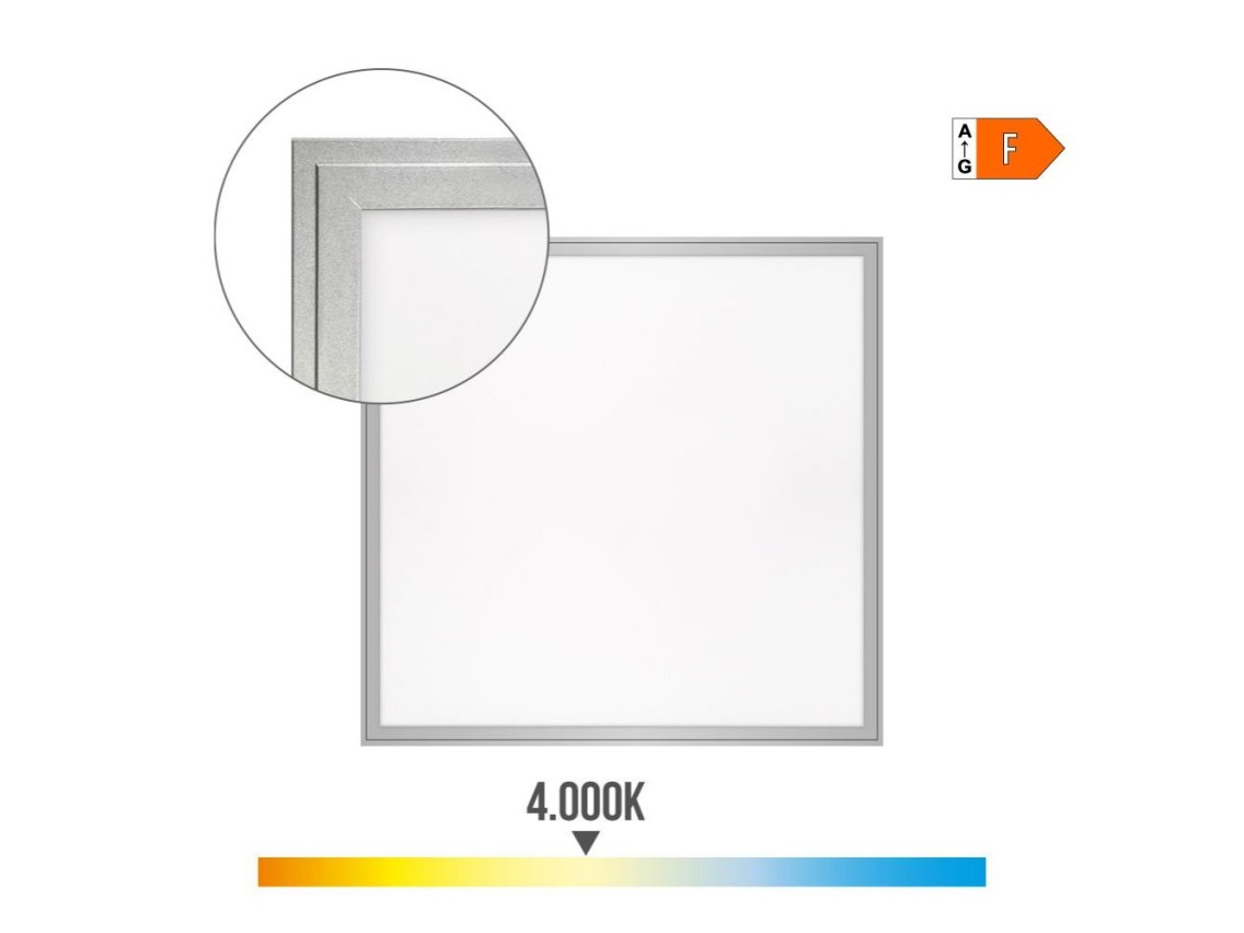 Panel led 40 w 4000 k 4300 lm luz dia 59,5 x 59,5 x 3,5 cm