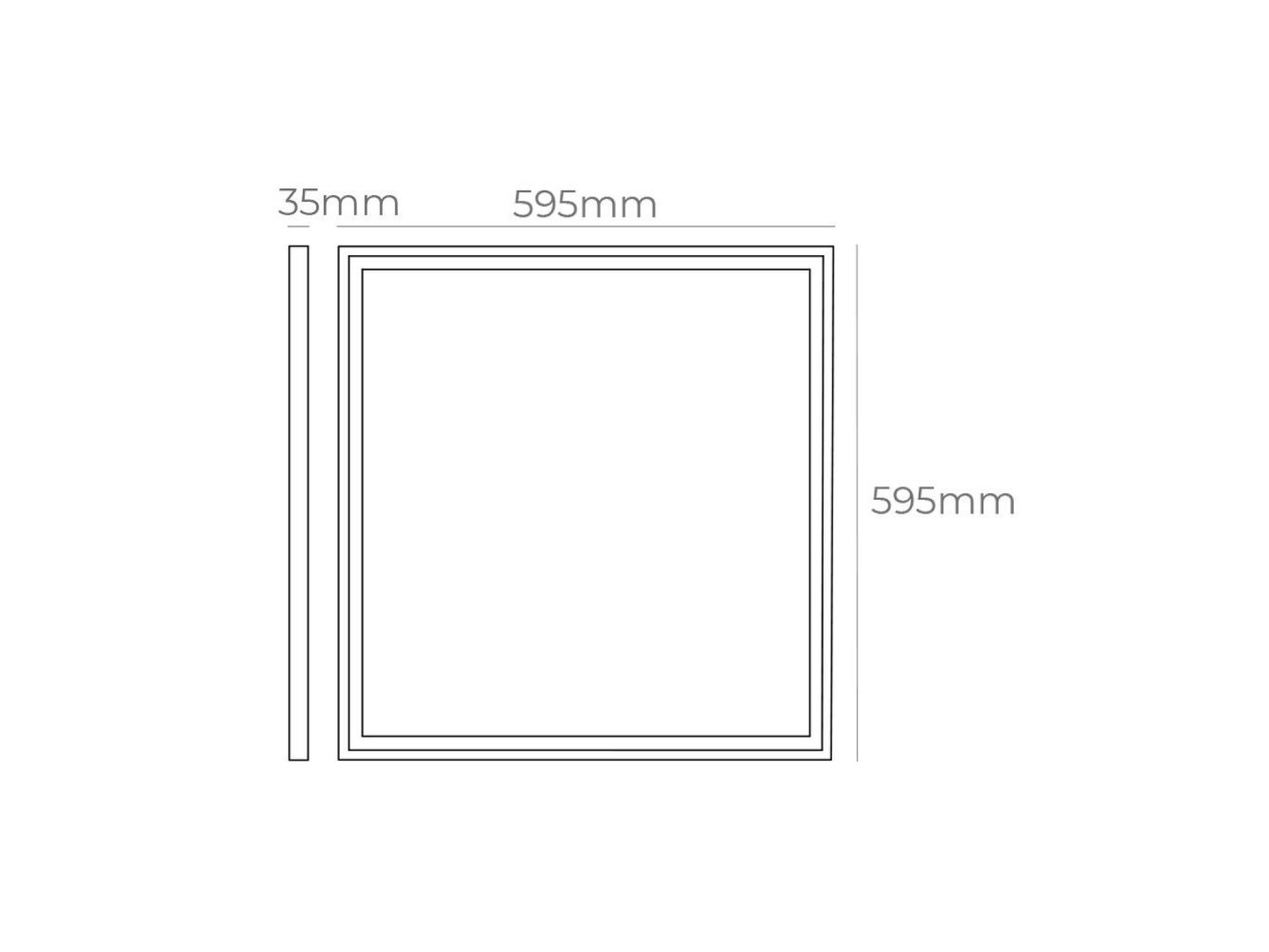 Panel led 40 w 4000 k 4300 lm luz dia 59,5 x 59,5 x 3,5 cm