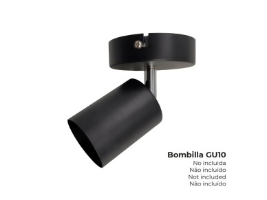 Projector 1 elemento gu10 50 w (l�mpada n�o inclu�da) cor preto �9 x 5,6 x 14,2 cm