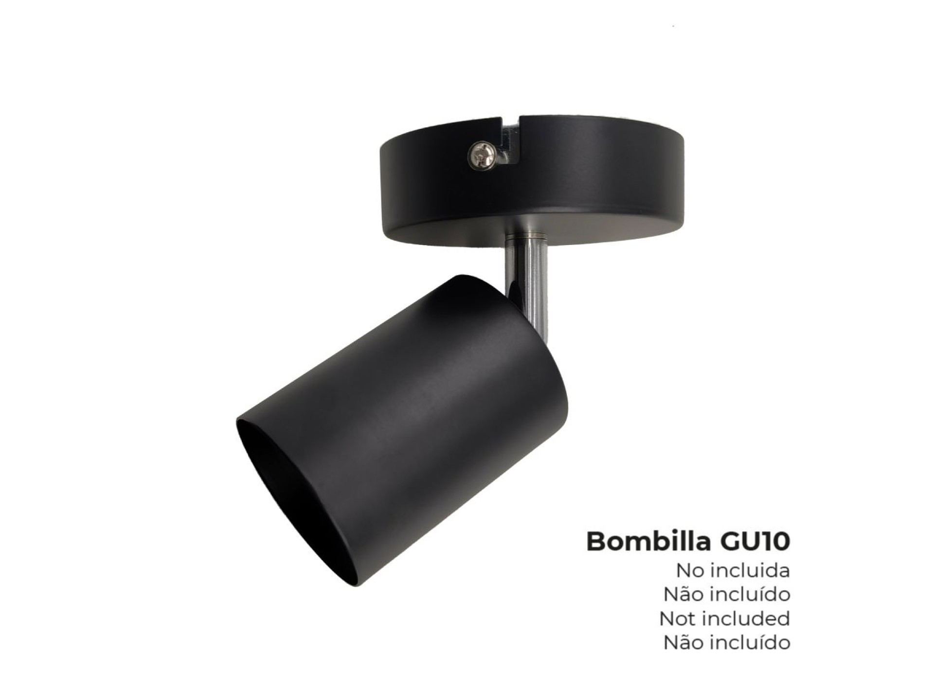 Projector 1 elemento gu10 50 w (lâmpada não incluída) cor preto ø9 x 5,6 x 14,2 cm