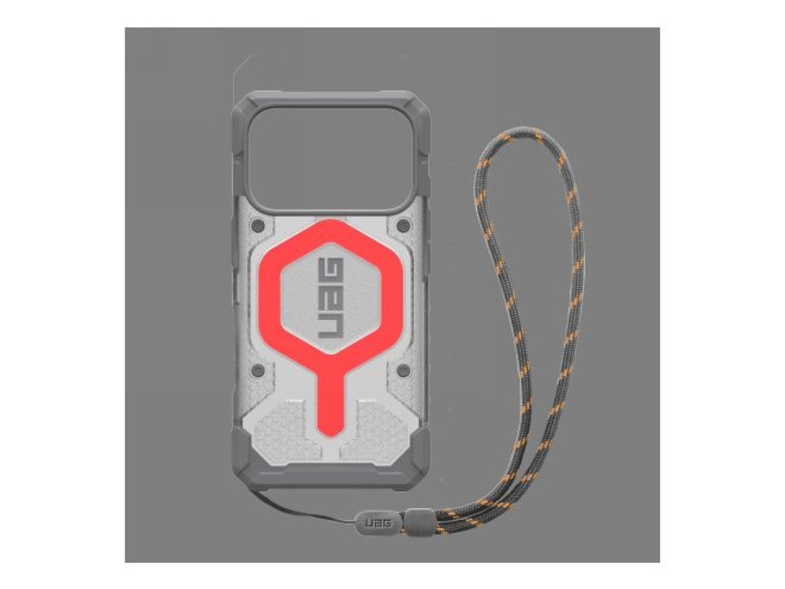 UAG Pathfinder Clear MagSafe Bundle Case with Lanyard for iPhone 17 Pro - Gray/Red