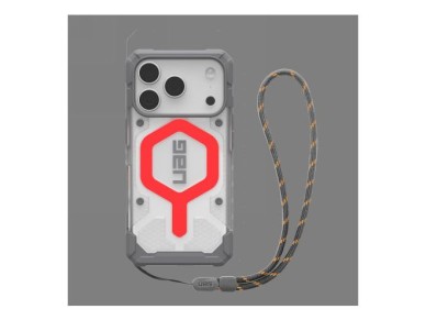 UAG Pathfinder Clear MagSafe Bundle Case with Lanyard for iPhone 17 Pro - Gray/Red