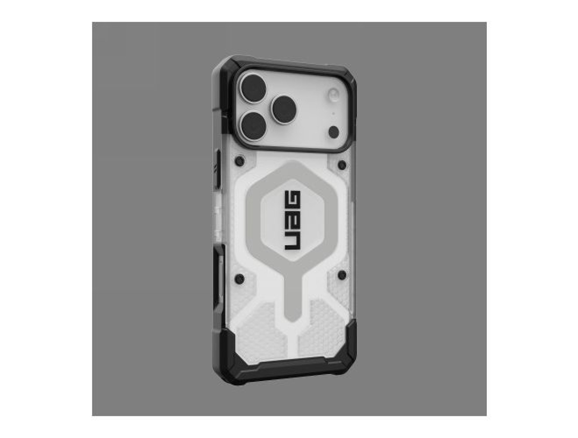 Funda MagSafe transparente UAG Pathfinder para iPhone 17 Pro Max - Blanco y gris