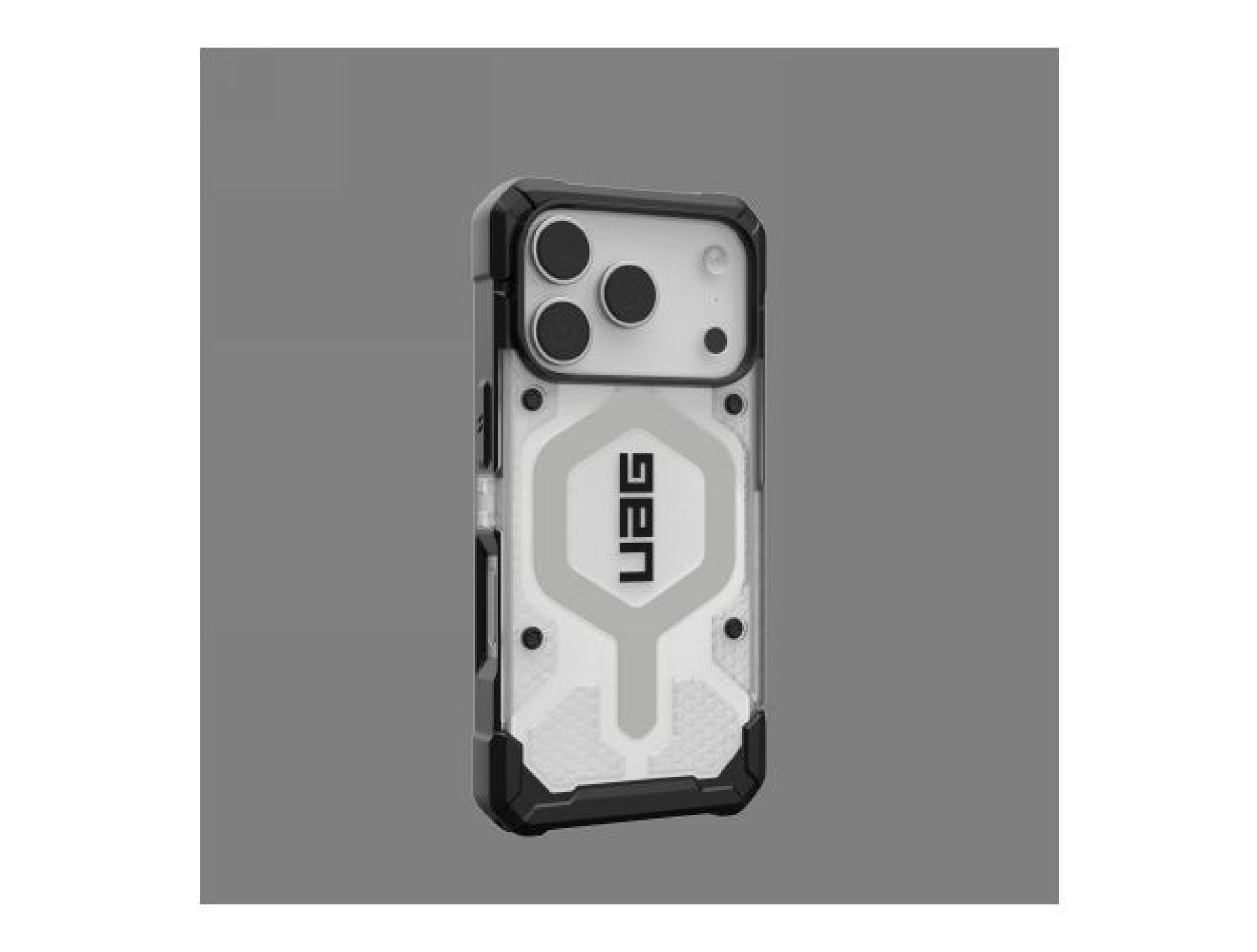 Capa UAG Pathfinder Clear MagSafe para iPhone 17 Pro - Branca e Cinza