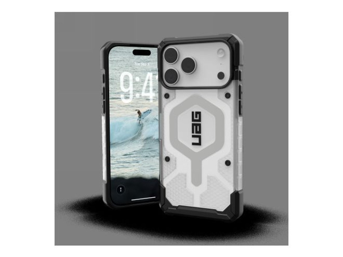 Funda MagSafe transparente UAG Pathfinder para iPhone 17 Pro Max - Blanco y gris