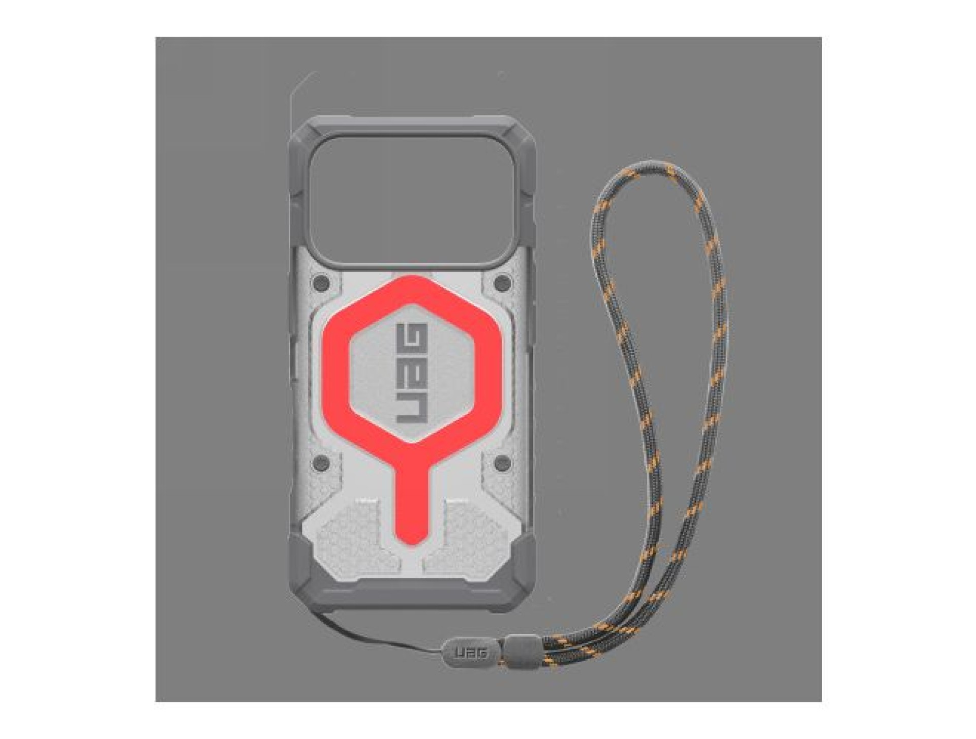 UAG Pathfinder Clear MagSafe Bundle Case with Lanyard for iPhone 17 Pro - Gray/Red