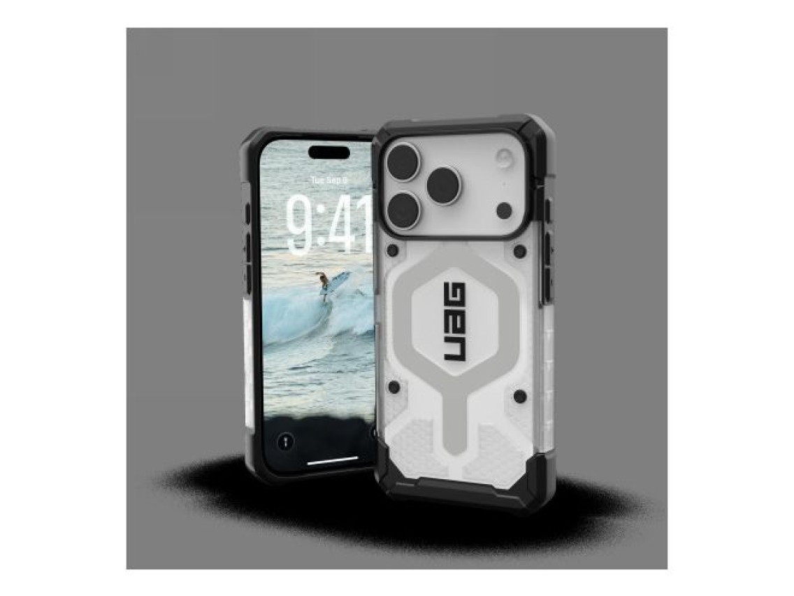 Capa UAG Pathfinder Clear MagSafe para iPhone 17 Pro - Branca e Cinza