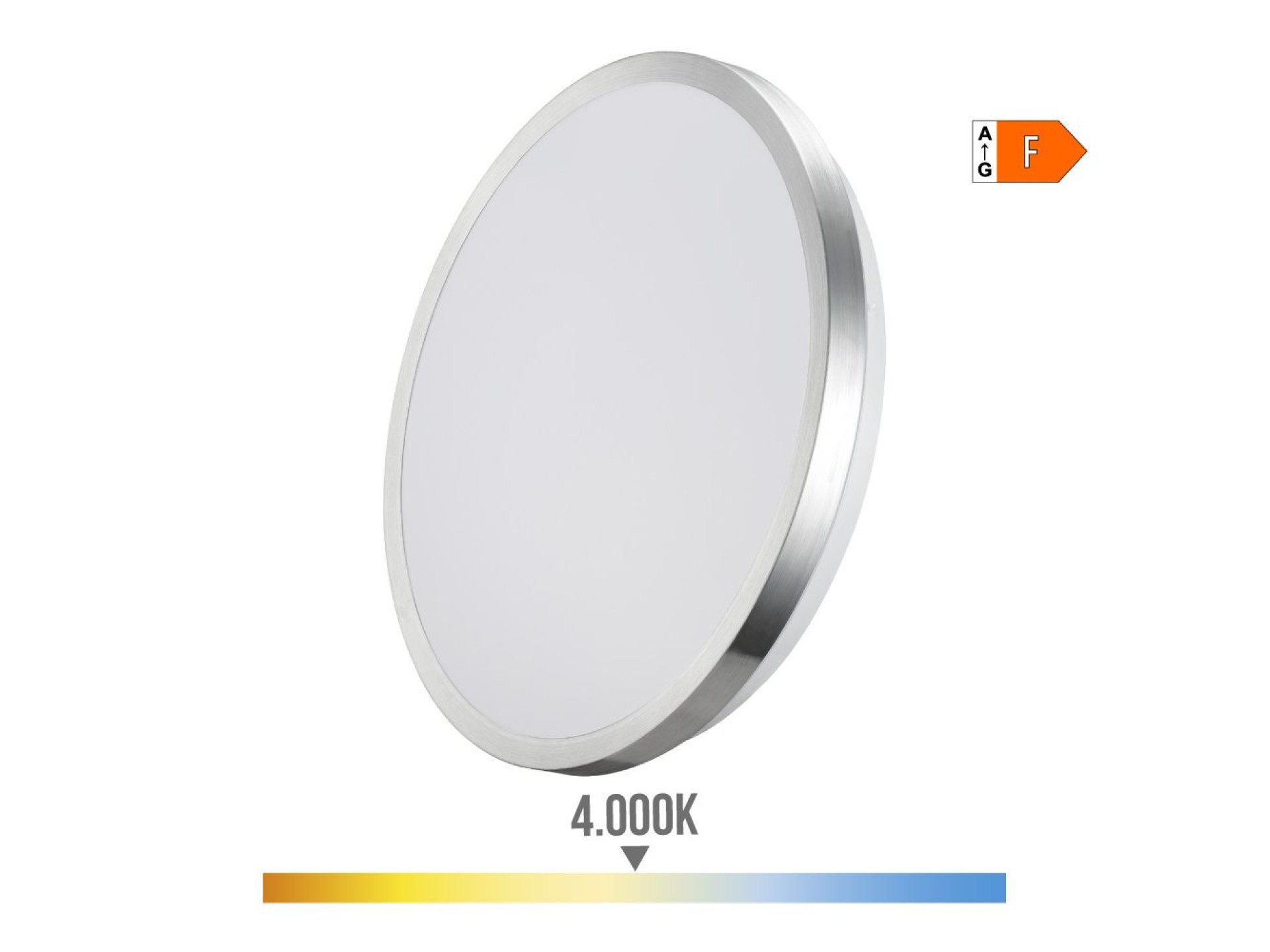 Candeeiro super led de superfície moldura cromado 12 w 4000 k 1160 lm ø26 x 4,5 cm