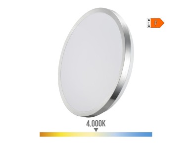 Candeeiro super led de superf�cie moldura cromado 12 w 4000 k 1160 lm �26 x 4,5 cm