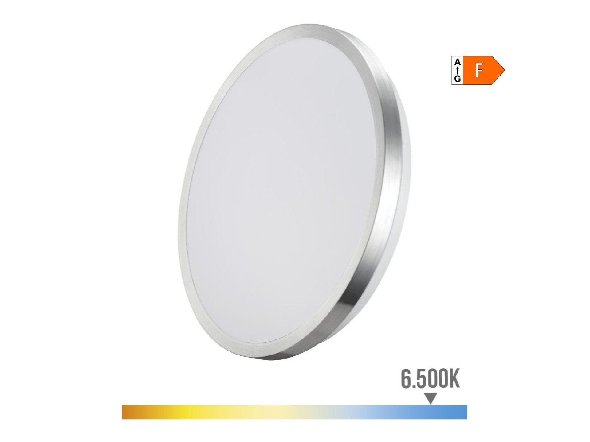 Aplique super led de superficie marco cromado 12 w 6500 k 1160 lm ø26 x 5,8 cm