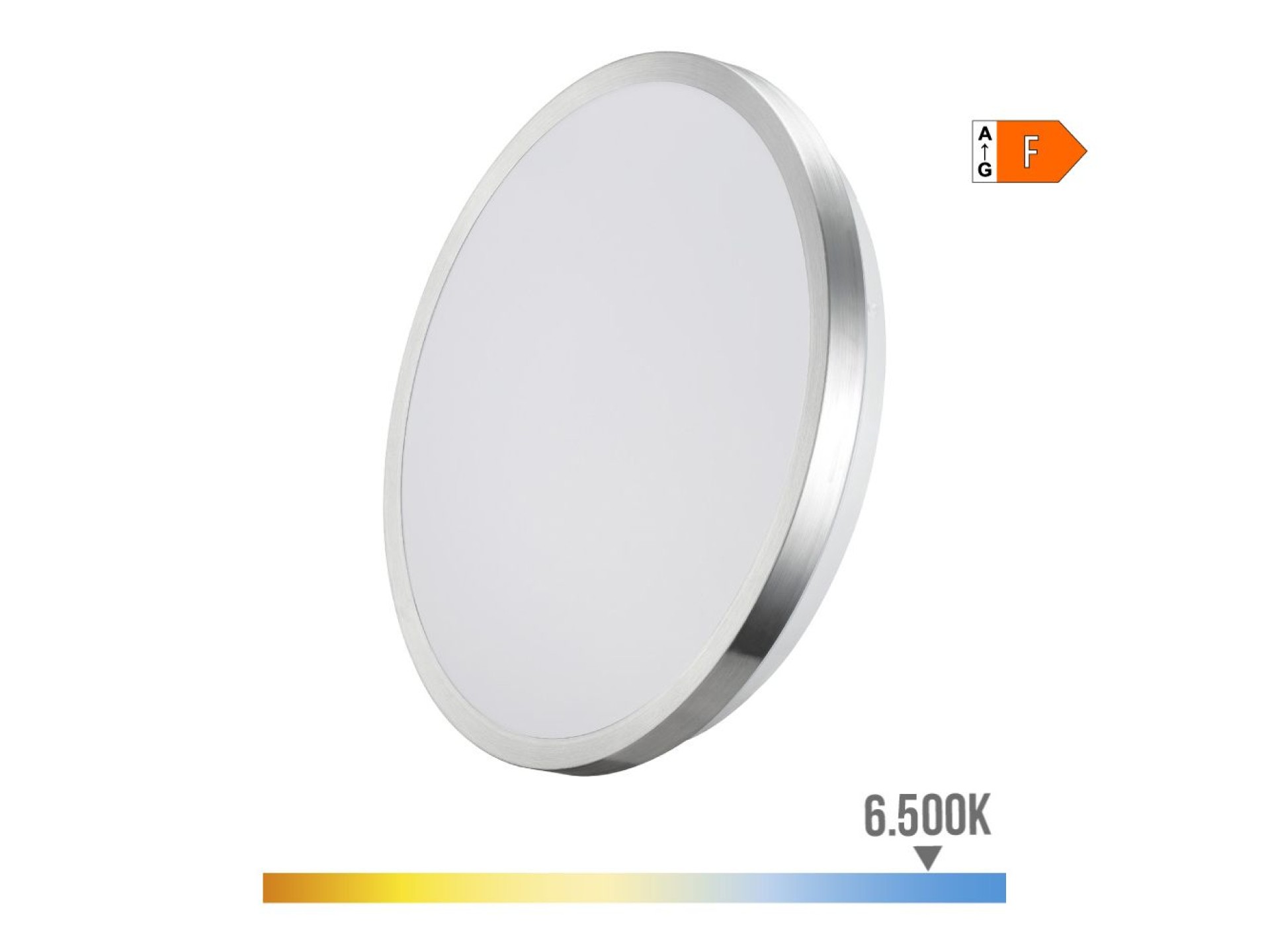Candeeiro super led de superfície moldura cromado 18 w 6500 k 1820 lm ø33 x 5 cm