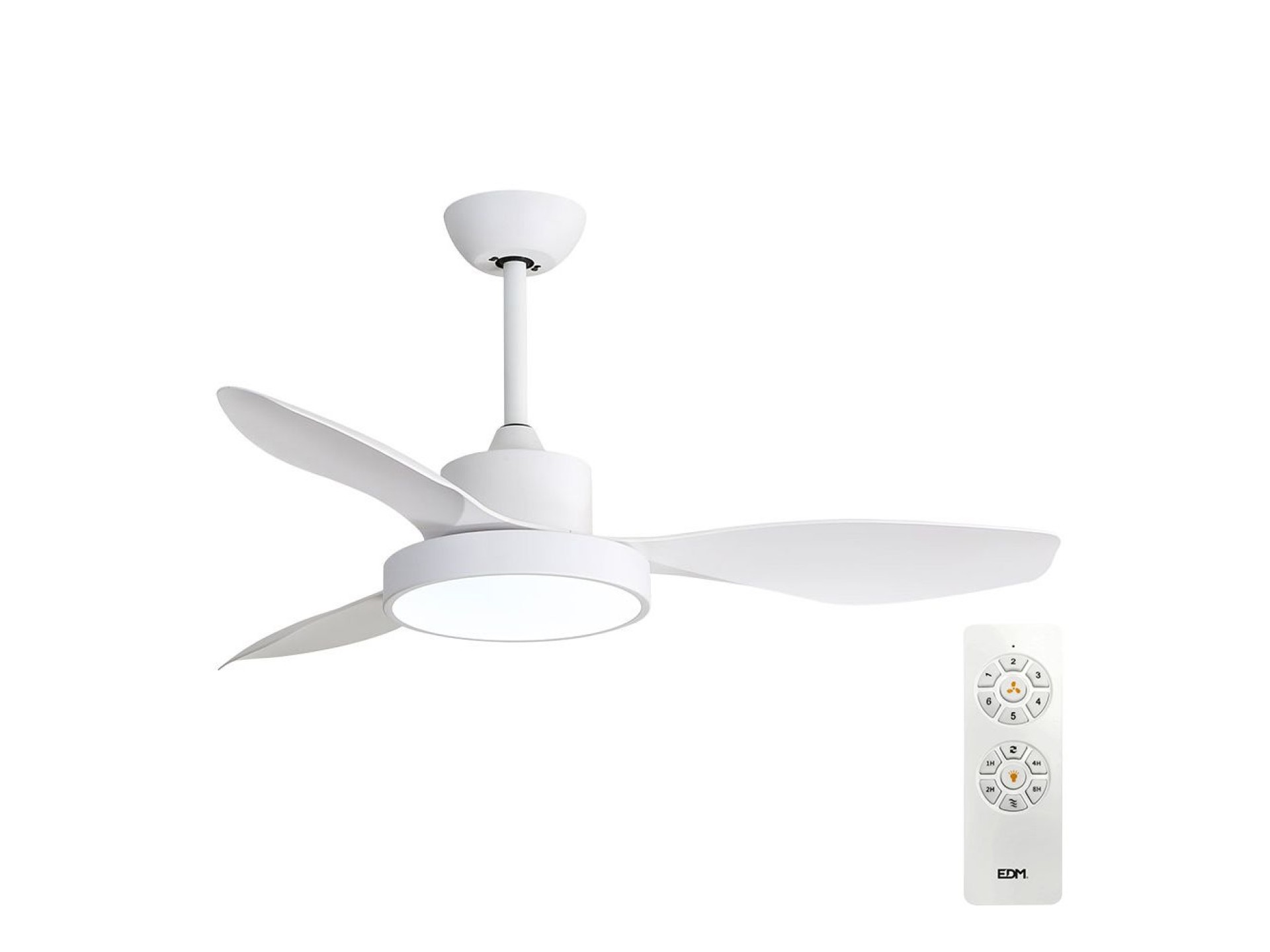 Ceiling fan led 120cm dc 38w + luz 22w 2.160lm 3.000k - 4.000k - 5.000k mod. ártico edm